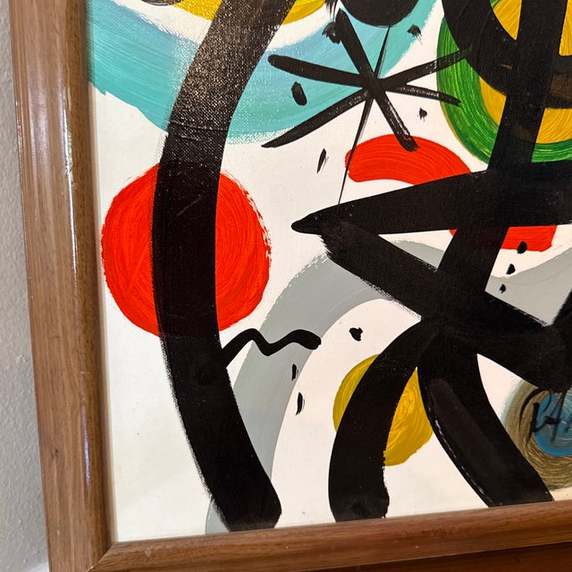 Early 21st Century Peter Keil Miro Style Abstract Colorful Painting, Framed For Sale In Atlanta - Image 6 of 11