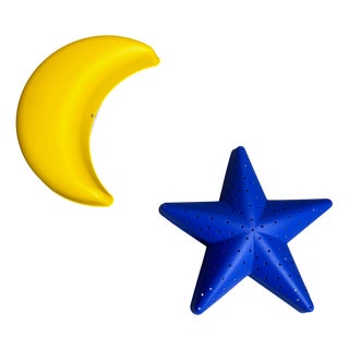 Vintage Moon and Star Wall Lamps from Ikea, 1980s, Set of 2 For Sale