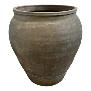 Vintage Charcoal Terra Cotta Planter Pot