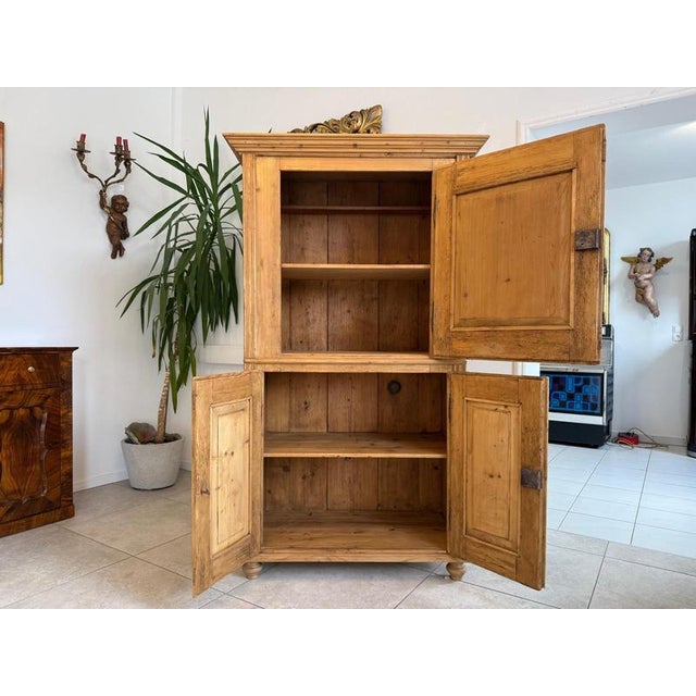 Vintage Farm Wood Bread Cupboard For Sale - Image 3 of 13