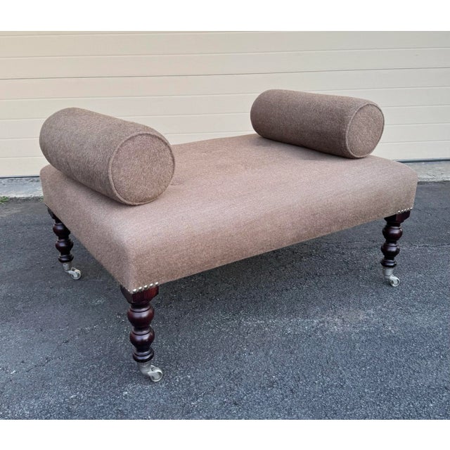 George Smith Ottoman Bench with matching bolster pillows that offers versatility as could be used against a wall as a...