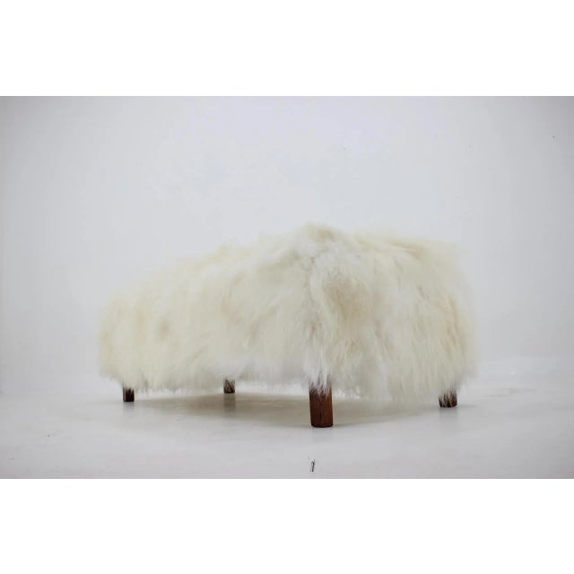 Textile Czechoslovakian Art Deco Sheepskin Ottoman, 1930s For Sale - Image 7 of 17