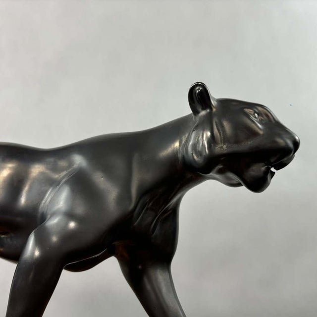 Large Ceramic Leopard Sculpture by Izsépy Margit, 1970s For Sale - Image 6 of 9