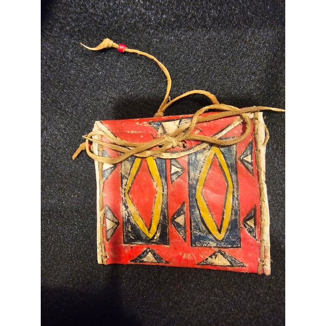 Wood Early 19th C Lakota Sioux Hand Painted Parfleche Pouch in Custom Display Frame For Sale - Image 7 of 10