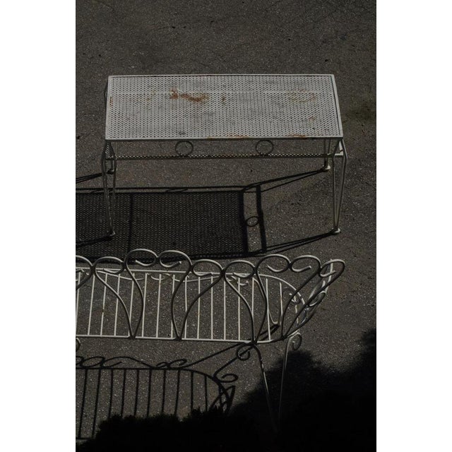 Mid-Century Modern French Garden Metal Coffee Table with Perforated Top, 1950s For Sale - Image 10 of 11