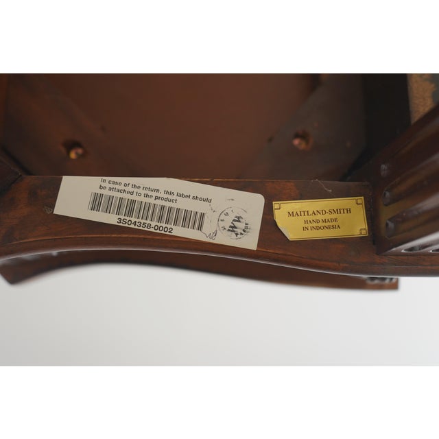 Maitland Smith Adam Style Leather Top Mahogany Console Table For Sale - Image 12 of 12
