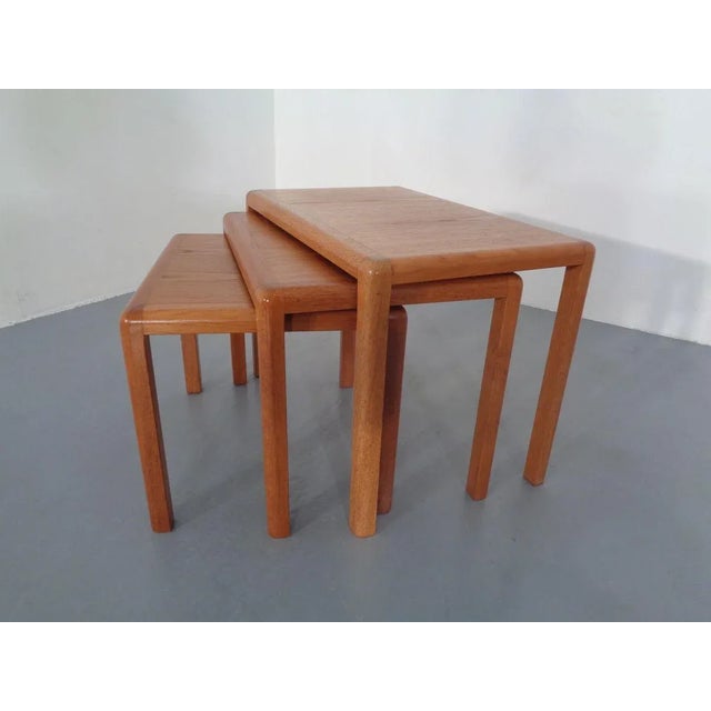 Teak Nesting Tables by Kai Kristiansen for Vildbjerg Møbelfabrik, 1960s, Set of 3 For Sale - Image 4 of 18
