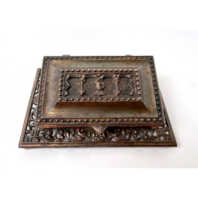 Antique Cast Bronze Desk Trinket Box, 1890s For Sale - Image 3 of 14