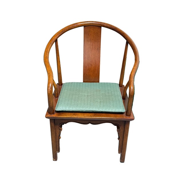 Antique reproduction horseshoe chair, constructed in a Chinese Ming style design by Baker furniture. A timeless chair...