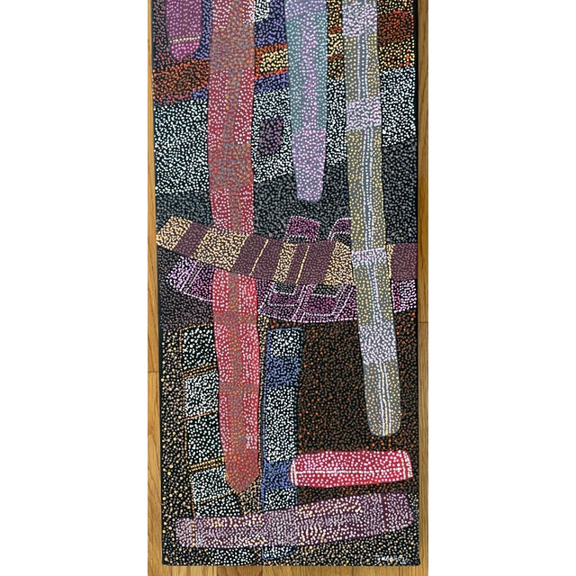 Wood Authentic Aboriginal Art Purchased in Alice Springs, Nt, Australia in 2011 "Kanbi" (Didgeridoos) by Helen McCarthy Tyalmuty For Sale - Image 7 of 8