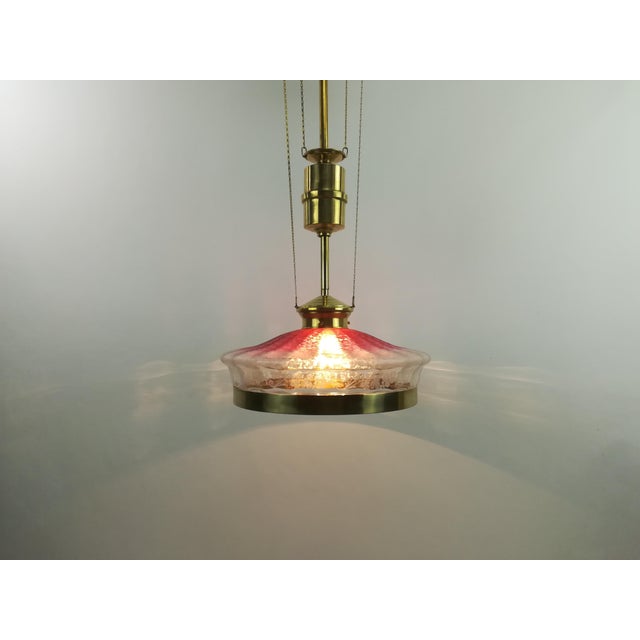 Metal Art Deco French Hanging Light with Original Shade, 1920s For Sale - Image 7 of 12