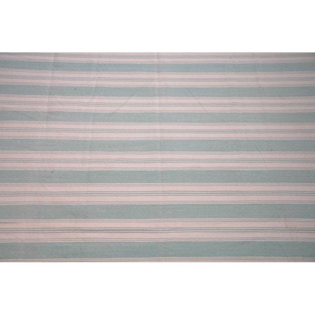 Vintage Dhurrie Rug in Blue With Stripes, From Rug & Kilim For Sale In New York - Image 6 of 6