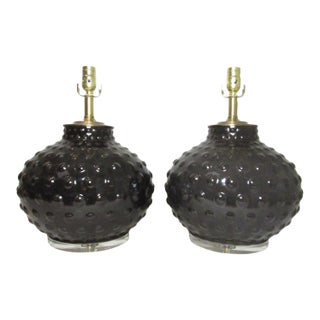 Pair of Mid-Century Scandinavian Porcelain Bubble Lamps For Sale