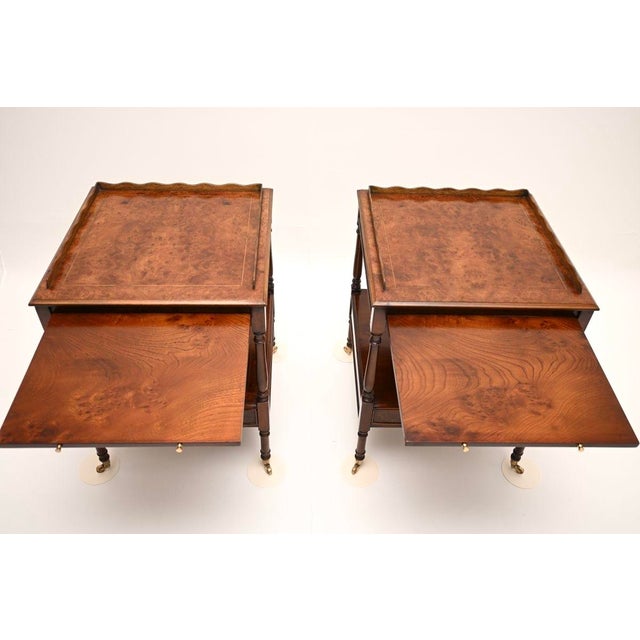 Brown Vintage Georgian Burr Elm Side Tables, 1950, Set of 2 For Sale - Image 8 of 11