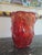 Art Glass Murano Ruby Red Rubino Vase with Bullicante, Aventurina Gold Dust and Applied Morise, Italy, 1950s For Sale - Image 4 of 6