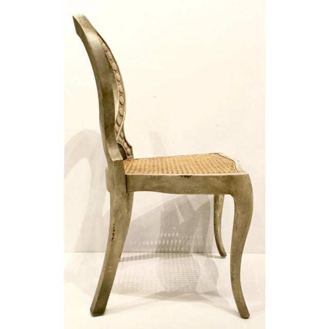 2010s White Pendant Caned Side Chairs Set of Four For Sale - Image 5 of 7