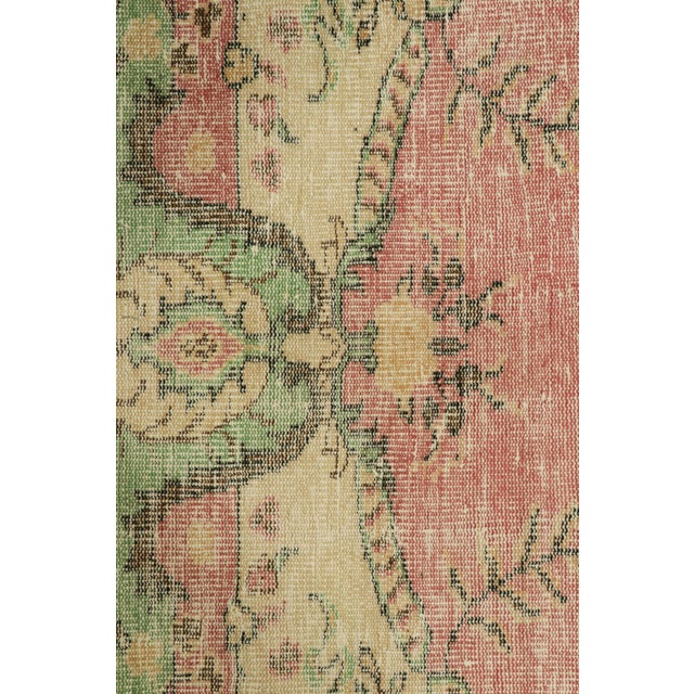 Traditional Vintage Zeki Müren Rug in Pink With Medallion and Floral Patterns | Rug & Kilim For Sale - Image 3 of 7