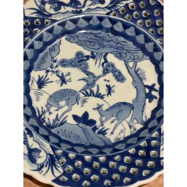Vintage Signed Blue & White Plate For Sale - Image 9 of 9