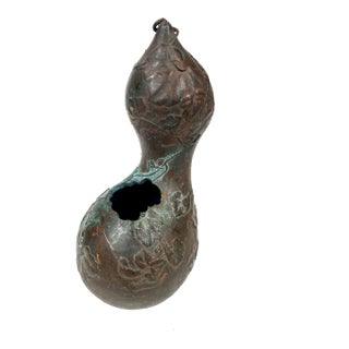 19th Century Japanese Bronze Vase in the Shape of a Gourd For Sale