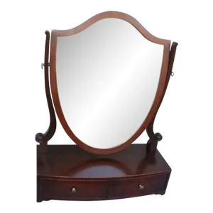 English Regency Mahogany Kindel Shaving Mirror With Two Drawers, Early 20th Century