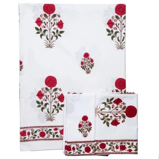 Contemporary Amaya Twin-XL Bed Red Flat Sheet For Sale - Image 3 of 6