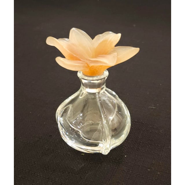 Daum France Pate de Verre Crystal Perfume Bottle Flacon Amaryllis Clear crystal bottle with satin finished stopper in the...