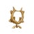 A gold brass door knocker shaped like a pair of fish. The double fish symbol is intended to bring prosperity and is...