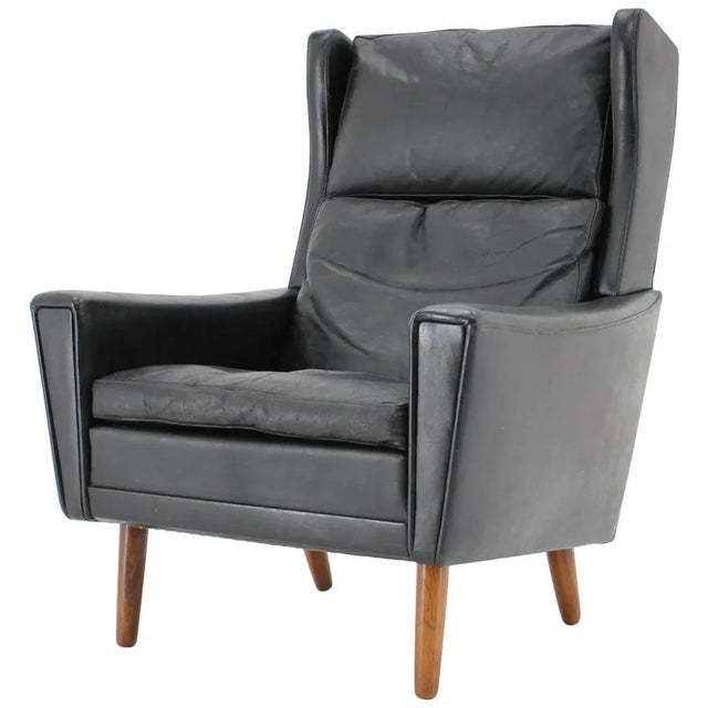 Leather Wingback Lounge Chair, 1970s For Sale - Image 13 of 13