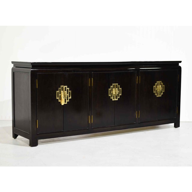 Sophisticated and iconic, this 1970s buffet from the celebrated Chin Hua collection embodies the timeless chinoiserie-...