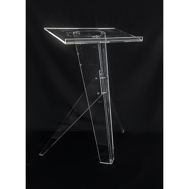 Custom Made Lucite Magazine, Music, Book Stand for Oversized Books Offered for sale is a custom-made Lucite magazine,...