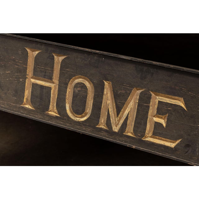 Antique Hand-Carved "Bookhout Funeral Home" Painted Wood Sign For Sale - Image 15 of 15