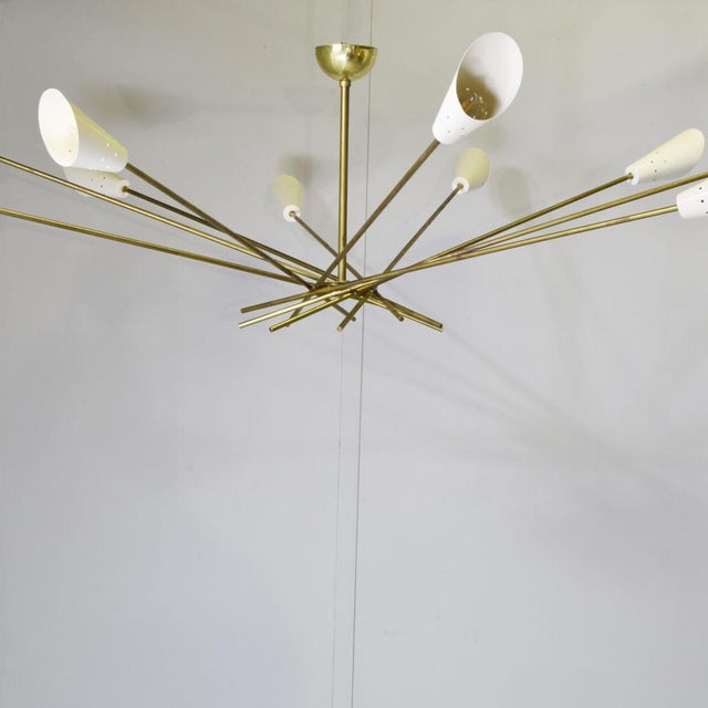 Mid-Century Modern Shangai Chandelier in the style of Stilnovo, 1960s For Sale - Image 3 of 11