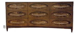 Revelation Modern Art Deco Style Tiger Eye Door Chest