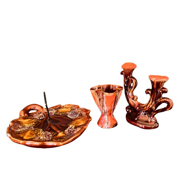 Vallauris Ceramic Majolica Candle Holder, Circa 1950 For Sale - Image 6 of 8