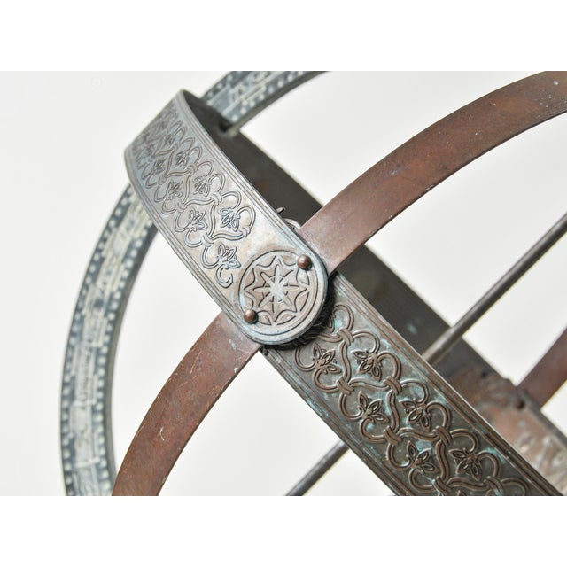 Metal Vintage Mixed Metal Armillary Sphere Garden Decor Sundial Made in Usa For Sale - Image 7 of 18