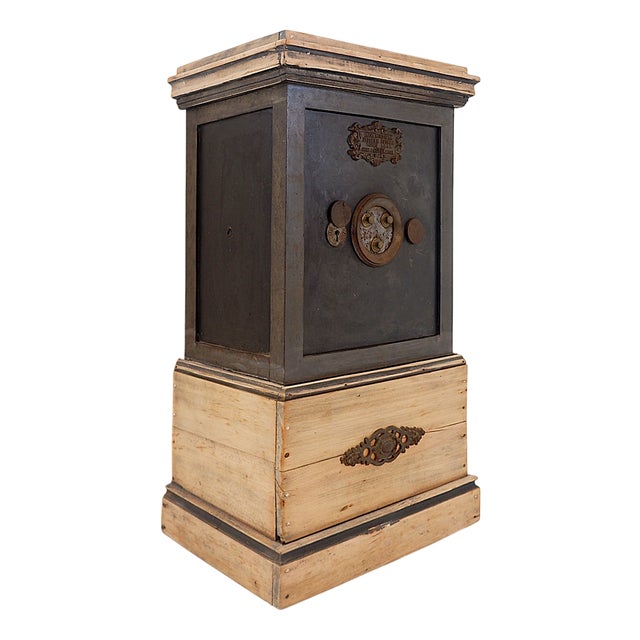 Vintage Safe in Brass and Steel, 1970s For Sale