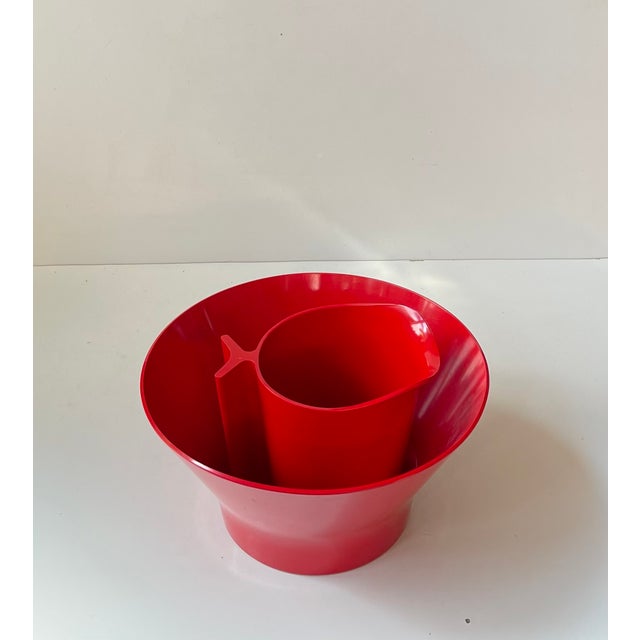Vintage Red Melamine Bowl and Pitcher by Henning Koppel for T. Ørskov, 1970s, Set of 2 For Sale - Image 4 of 9