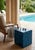 Vintage Moroccan Deep Blue Zellige Terracotta Tile Cube Side Table For Sale - Image 9 of 12