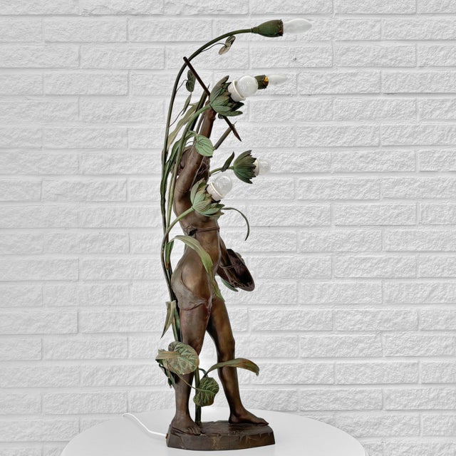 Antique Art Nouveau Table Lamp by Paul Aichele, Germany, 1910s For Sale - Image 6 of 18