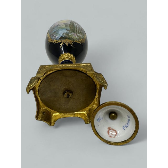 Antique French Sèvres Porcelain Ormolu Gilt Bronze Dore Urn Vase Centerpiece For Sale - Image 10 of 11