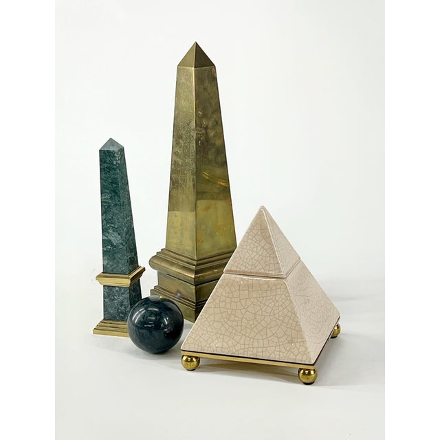 Vintage Postmodern Ceramic Pyramid Box For Sale In Atlanta - Image 6 of 12