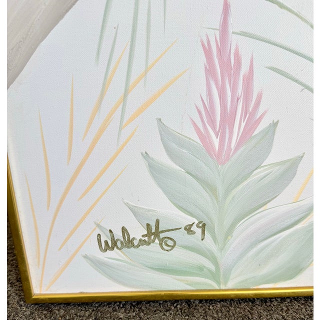 1989 Monumental Impasto Acrylic Toucan Painting by Walcott - Postmodern Palm Beach Regency For Sale - Image 11 of 11