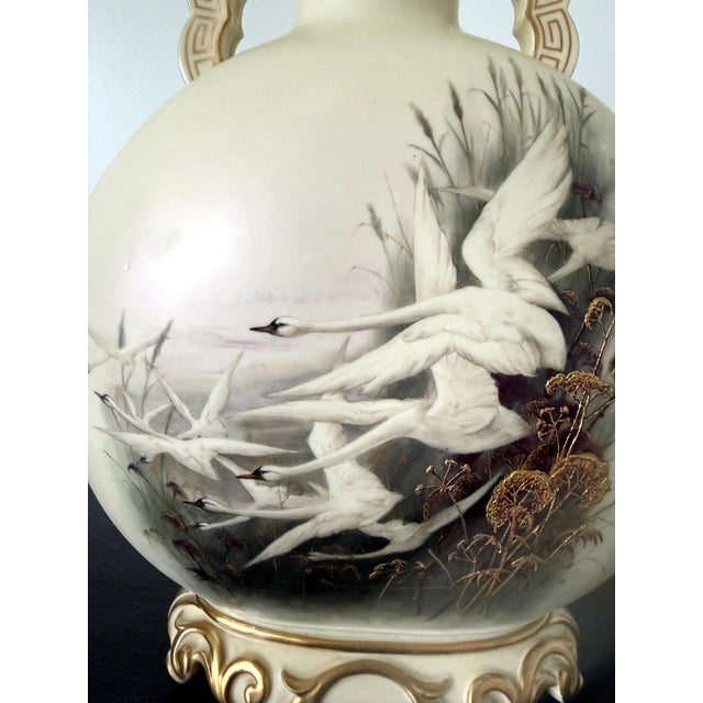 Large Porcelain Moon Vase Charles Henry Clifford Baldwyn for Royal Worcester For Sale - Image 18 of 18
