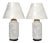 1970s Blanc de Chine Large Scale Reticulated White Ceramic Table Lamps - A Pair For Sale