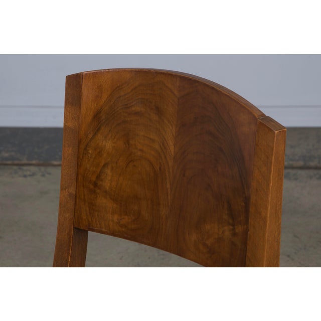 1950s French Art Deco Maple Dining Chairs W/ Blue Velvet - Set of 6 For Sale - Image 9 of 12