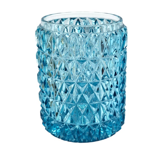 Vintage Aesthetic Daisy Button Blue Glass Pickle Castor Gp Original Tongs 11" For Sale - Image 17 of 18