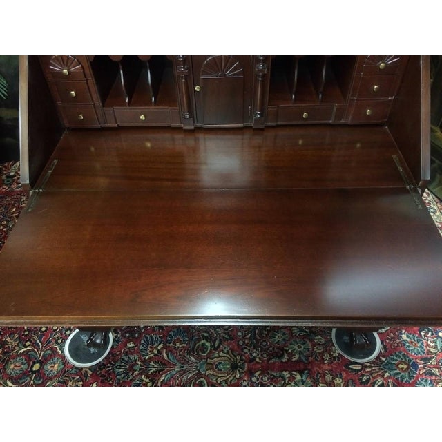 1960s Vintage Secretary Desk, Blind Door Mahogany Secretary Desk For Sale - Image 5 of 17
