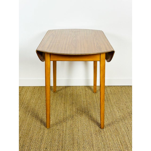 Vintage Round Dining Table with Drop Leaves, 1970s For Sale - Image 12 of 14