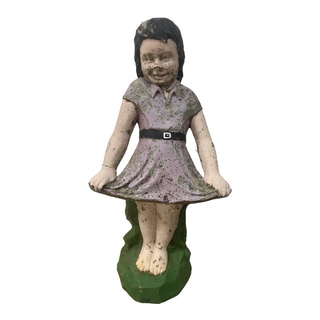 1950s Mid-Century "Bashful Betty" Cast Stone Sculpture — Reclaimed New Orleans Estate For Sale