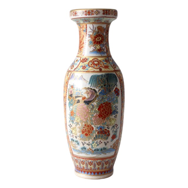 Vintage Chinese Famille Rose Style Porcelain Vase For Sale